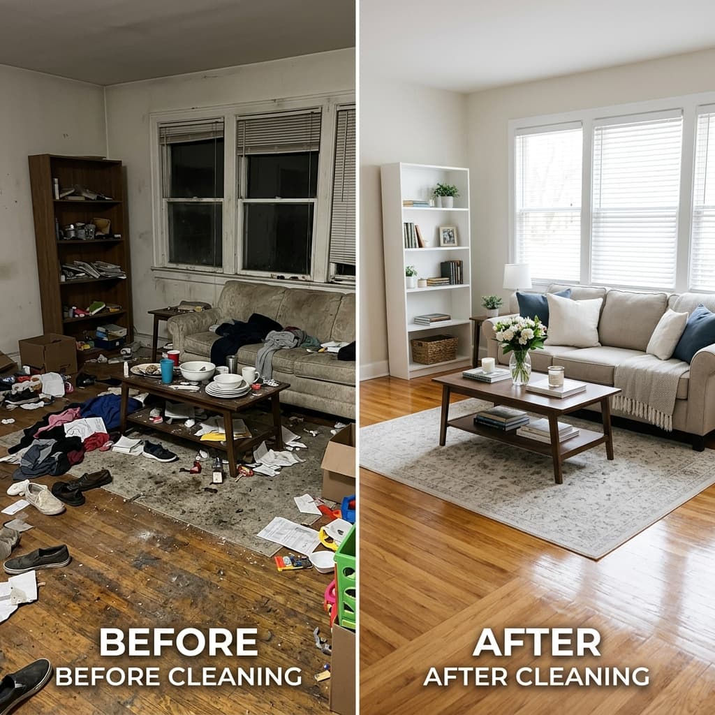 Before and after professional cleaning