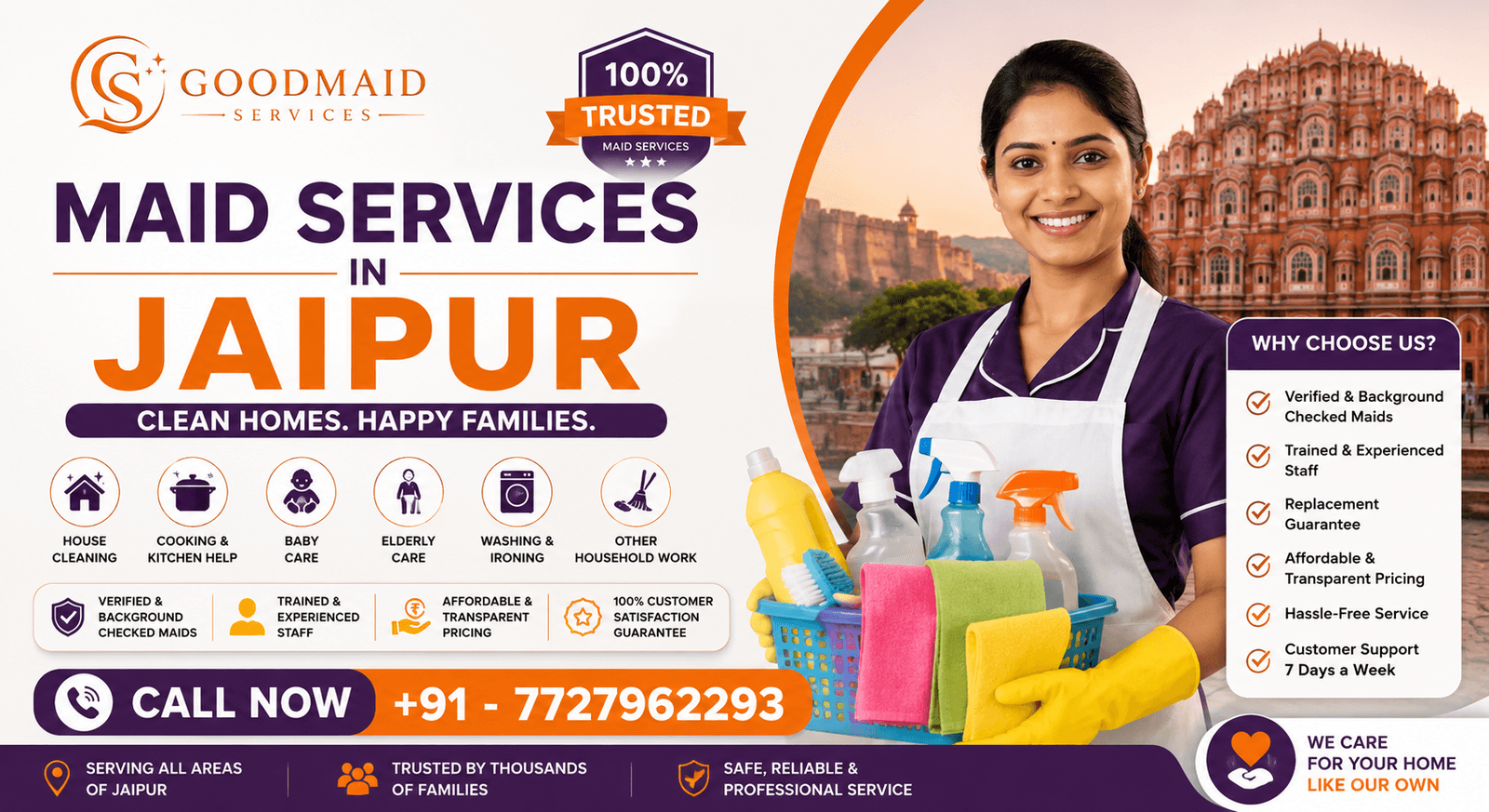 Top Maid Services in Jaipur Trusted House Maids | Good Maid Services India