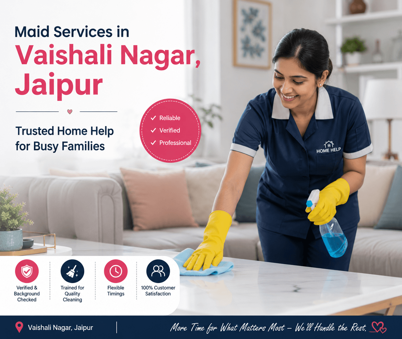 Maid Services in Vaishali Nagar, Jaipur – Trusted Home Help for Busy Families