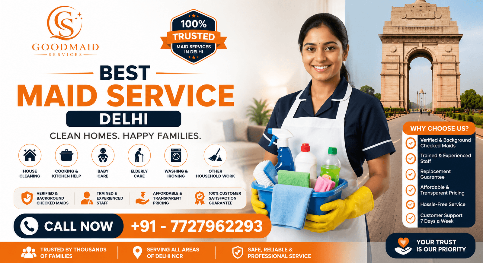 How to Choose the Best Maid Service Delhi for Your Home | Good Maid Services India