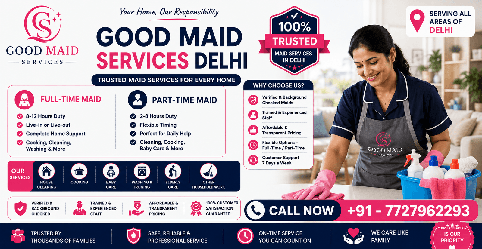 Good Maid Services in Delhi:Reliable Maid Services for a Cleaner, Fresher Home